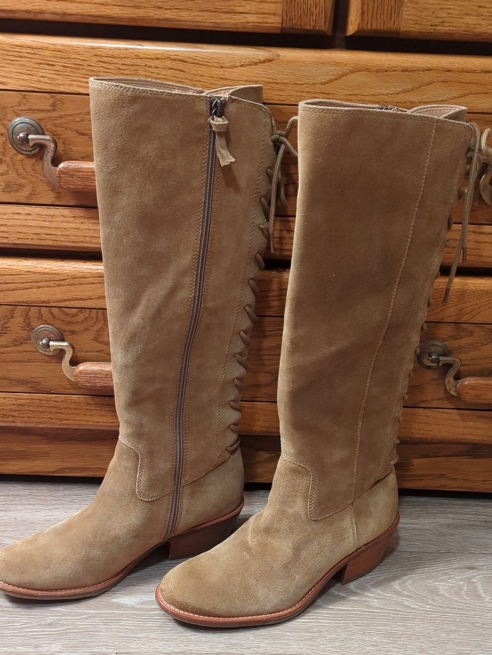 Söfft Sharnell II Waterproof Suede Knee High Lace Up Boots Hazelwood Size 8.5M